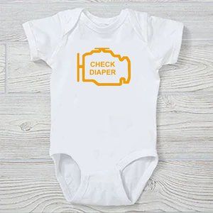 Check Diaper Funny Baby Onesie. NEW